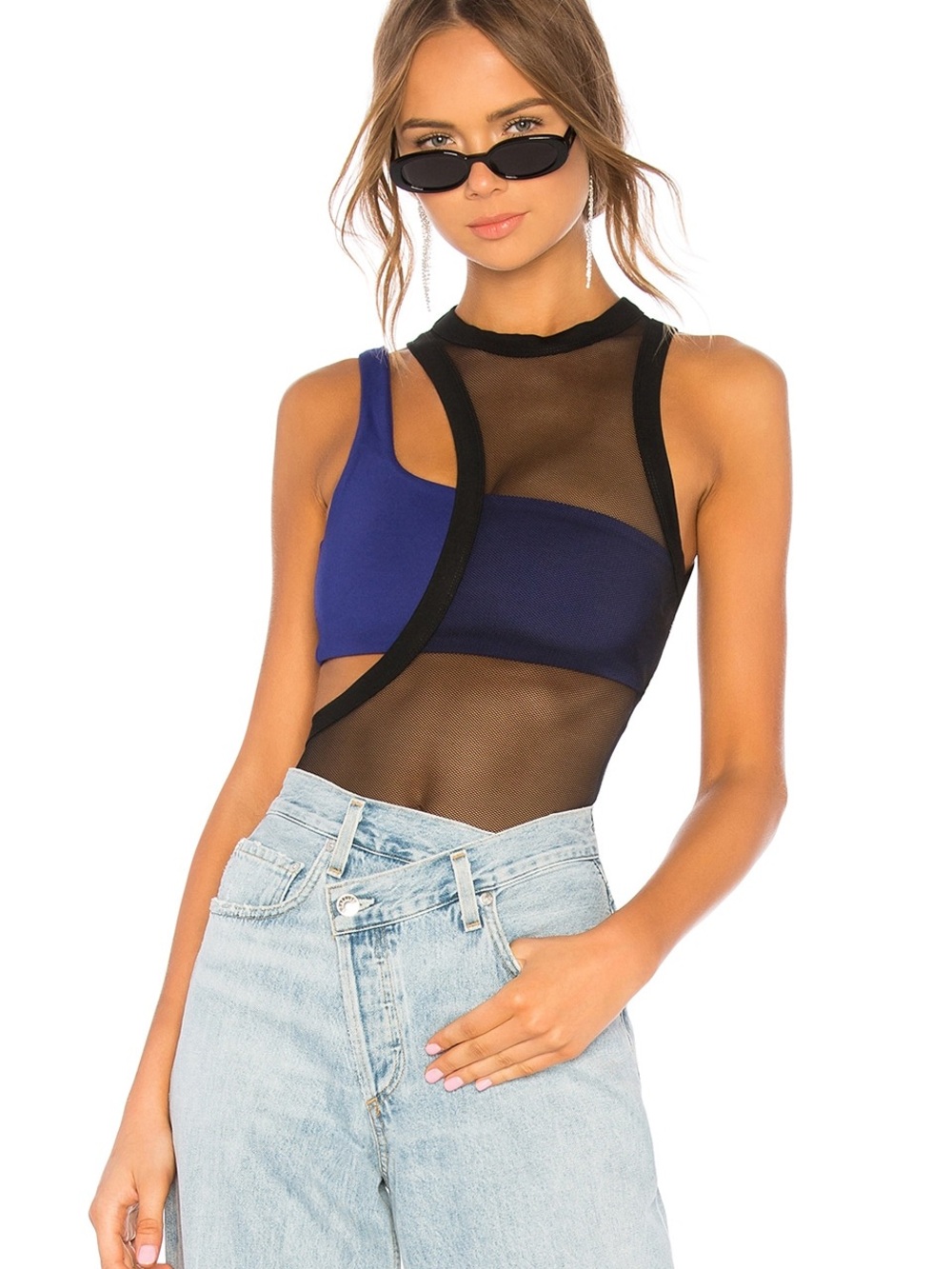 Sutra Bodysuit in Black & Blue Violet